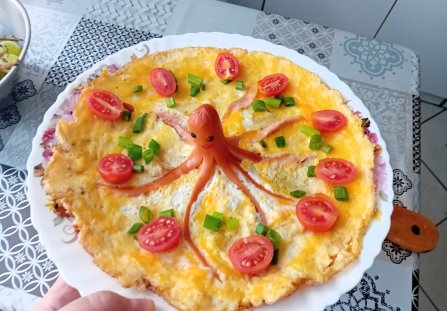 Omlet z  ośmiornicą