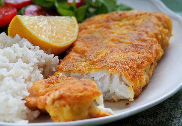Dorsz w panierce curry