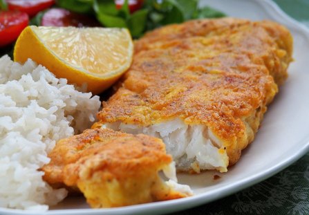 Dorsz w panierce curry