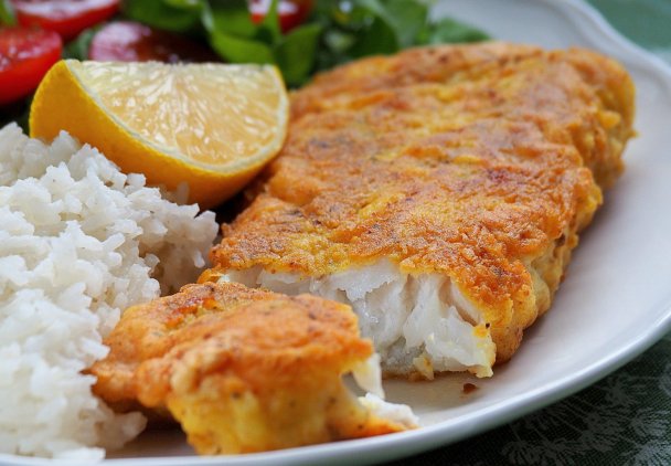 Dorsz w panierce curry