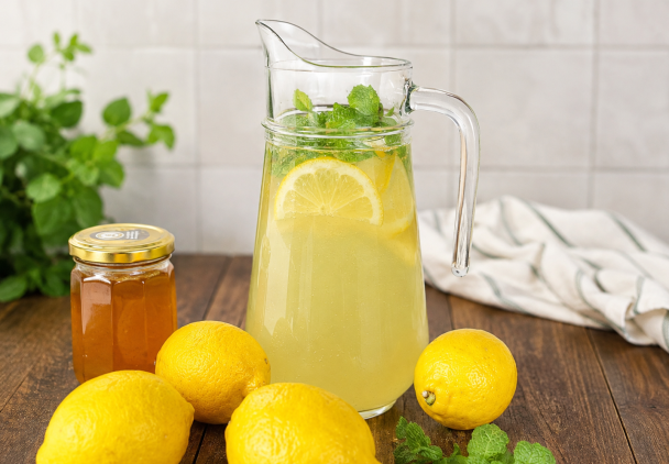 Domowa lemoniada z miodem i miętą