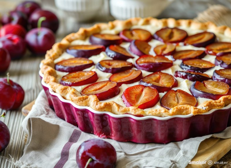  Tarta budyniowa ze śliwkami 