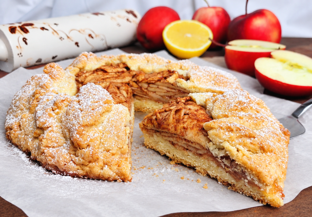 Szarlotka otwarta z jabłkami-galette