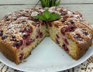 Ciasto malinowe z białą czekoladą