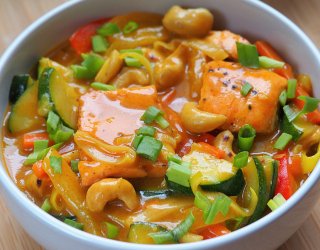 Korma curry z łososiem