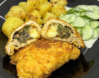 Koperty drobiowe z pieczarkami